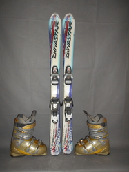 Detské lyže DYNASTAR TEAM SPEED 110cm + Lyžiarky 23cm, VÝBORNÝ STAV