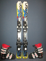 Detské lyže SALOMON X-RACE 100cm + Lyžiarky 20,5cm, SUPER STAV