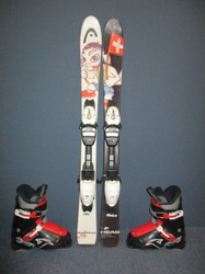 Detské lyže HEAD SPARTA CUCHE 97cm + Lyžiarky 20,5cm, VÝBORNÝ STAV