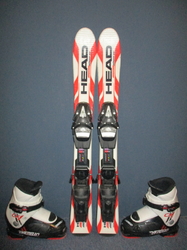 Detské lyže HEAD SUPERSHAPE 77cm + Lyžiarky 18,5cm, VÝBORNÝ STAV