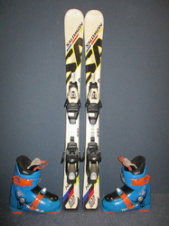 Detské lyže SALOMON 24 HRS 100cm + Lyžiarky 21,5cm, VÝBORNÝ STAV