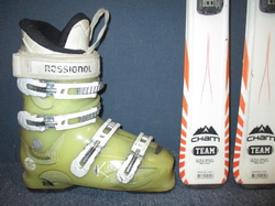 Juniorské lyže DYNASTAR TEAM CHAM 130cm + Lyžiarky 25cm, VÝBORNÝ STAV