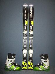 Detské lyže HEAD I.RACE TEAM 110cm + Lyžiarky 23,5cm, VÝBORNÝ STAV