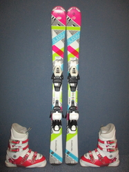 Detské lyže TECNO PRO SWEETY 110cm + Lyžiarky 23,5cm, TOP STAV