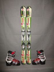 Juniorské lyže ELAN RC RACE 120cm + Lyžiarky 24,5cm, VÝBORNÝ STAV