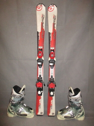 Juniorské lyže DYNAMIC VR 27 120cm + Lyžiarky 24,5cm, SUPER STAV