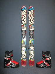 Detské lyže K2 INDY 100cm + Lyžiarky 21,5cm, VÝBORNÝ STAV