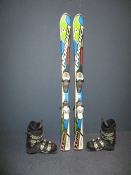 Juniorské lyže NORDICA TEAM RACE 130cm + Lyžiarky 25,5cm, SUPER STAV