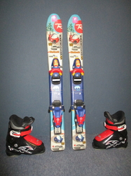 Detské lyže ROSSIGNOL ROBOT 80cm + Lyžiarky 19,5cm, VÝBORNÝ STAV
