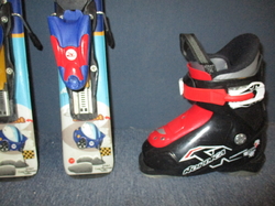 Detské lyže ROSSIGNOL ROBOT 80cm + Lyžiarky 19,5cm, VÝBORNÝ STAV