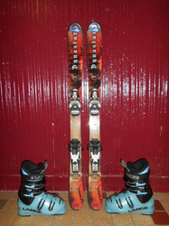 Detské lyže DYNASTAR LEGEND 110cm + Lyžiarky 23,5cm, VÝBORNÝ STAV