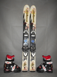Detské lyže ROSSIGNOL BANDIT 93cm + Lyžiarky 18,5cm, VÝBORNÝ STAV