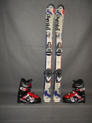 Detské lyže ROSSIGNOL PRO X1 110cm + Lyžiarky 23,5cm, VÝBORNÝ STAV