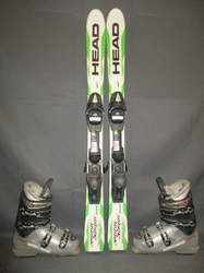 Detské lyže HEAD SUPERSHAPE 107cm + Lyžiarky 23,5cm, VÝBORNÝ STAV