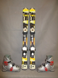 Dětské carvingové lyže TECNO PULSE 100cm+BOTY 21,5cm, SUPER STAV