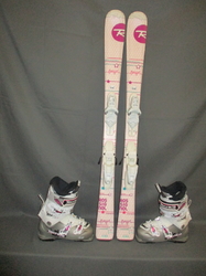 Juniorské lyže ROSSIGNOL FUN GIRL 120cm + Lyžiarky 24,5cm, VÝBORNÝ STAV