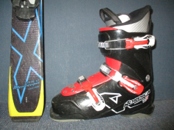 Juniorské lyže SALOMON X-RACE Jr 130cm + Lyžiarky 25,5cm, SUPER STAV