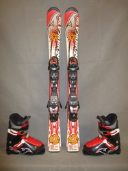 Dětské carvingové lyže NORDICA TEAM 100cm+BOTY 20,5cm, SUPER STAV