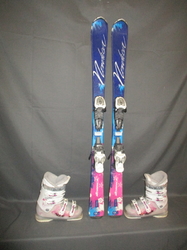 Juniorské lyže NORDICA LITTLE BELLE 120cm + Lyžiarky 24,5cm, SUPER STAV