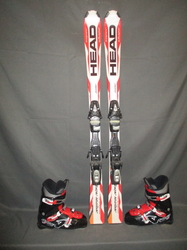 Juniorské lyže HEAD SUPERSHAPE 130cm + Lyžiarky 25,5cm, VÝBORNÝ STAV