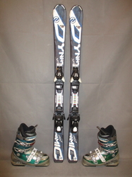 Juniorské lyže DYNAMIC VR 07 120cm + Lyžiarky 24cm, VÝBORNÝ STAV