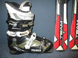 Juniorské lyže TECNO PRO XT TEAM 130cm + Lyžiarky 26cm, VÝBORNÝ STAV