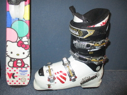 Juniorské lyže HEAD HELLO KITTY 127cm + Lyžiarky 25,5cm, VÝBORNÝ STAV