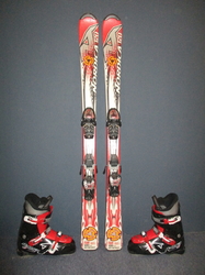 Juniorské lyže NORDICA TEAM 120cm + Lyžiarky 24,5cm, VÝBORNÝ STAV