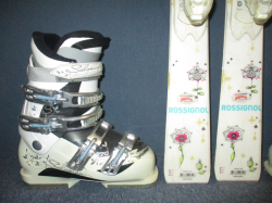 ROSSIGNOL DIVA 130cm + Lyžiarky 24,5cm  