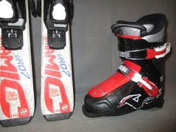 Detské lyže DYNAMIC VR 07 110cm + Lyžiarky 21,5cm, SUPER STAV