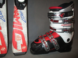 Juniorské lyže DYNAMIC VR 07 130cm + Lyžiarky 25,5cm, SUPER STAV