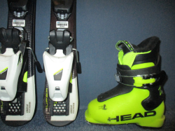 HEAD SUPERSHAPE TEAM 67cm + Lyžiarky 15,5cm 