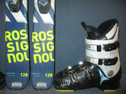 ROSSIGNOL TERRAIN 128cm + Lyžiarky 25,5cm 