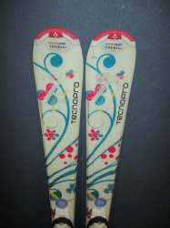 Juniorské lyže TECNO PRO SWEETY 130cm + Lyžiarky 26,5cm, VÝBORNÝ STAV
