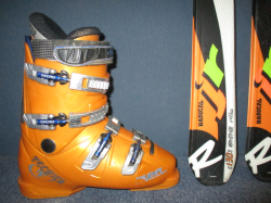 Juniorské lyže ROSSIGNOL RADICAL 130cm + Lyžiarky 25,5cm, SUPER STAV