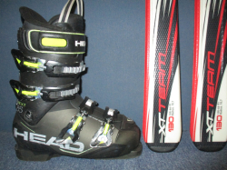 Juniorské lyže TECNO PRO XT TEAM 130cm + Lyžiarky 25,5cm, TOP STAV