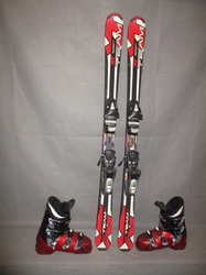 Juniorské lyže TECNO PRO XT 130cm + Lyžiarky 25,5cm, SUPER STAV
