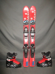 Detské lyže ELAN SPIDY 90cm + Lyžiarky 18,5cm, VÝBORNÝ STAV