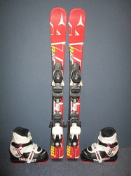 Detské lyže ATOMIC RACE 90cm + Lyžiarky 19,5cm, VÝBORNÝ STAV