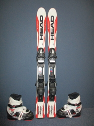 Detské lyže HEAD SUPERSHAPE 97cm + Lyžiarky 19,5cm, VÝBORNÝ STAV