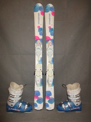 Juniorské lyže DYNASTAR SALSA 116cm + Lyžiarky 23,5cm, TOP STAV
