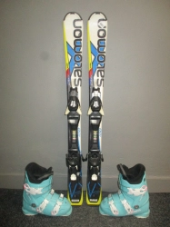 SALOMON X-RACE 100cm + Lyžáky 21,5cm