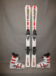 Juniorské lyže HEAD SUPERSHAPE 117cm + Lyžiarky 24cm, VÝBORNÝ STAV