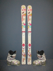 Juniorské lyže ROSSIGNOL FUN GIRL 130cm + Lyžiarky 25cm, SUPER STAV