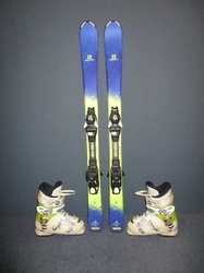 Juniorské lyže SALOMON QST MAX Jr 120cm + Lyžiarky 24cm, VÝBORNÝ STAV