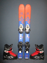 Detské lyže SALOMON QST MAX Jr 80cm + Lyžiarky 17,5cm, SUPER STAV