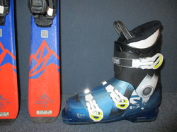 Juniorské lyže SALOMON QST MAX Jr 130cm + Lyžiarky 25,5cm, SUPER STAV