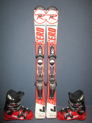Detské lyže ROSSIGNOL HERO 100cm + Lyžiarky 21,5cm, SUPER STAV
