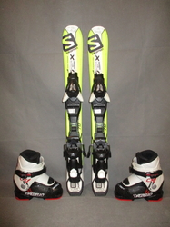 Detské lyže SALOMON X-MAX Jr 70cm + Lyžiarky 15,5cm, SUPER STAV