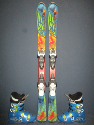 Juniorské lyže NORDICA FIREARROW TEAM 120cm + Lyžiarky 24,5cm, VÝBORNÝ STAV